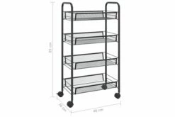 Køkkenvogn Med 4 Hylder 46x26x85 Cm Jern Sort 23 Køkkenvogn Med 4 Hylder 46x26x85 Cm Jern Sort -TRADEMAX Salg koekkenvogn med 4 hylder 46x26x85 cm jern sort sort 3923641