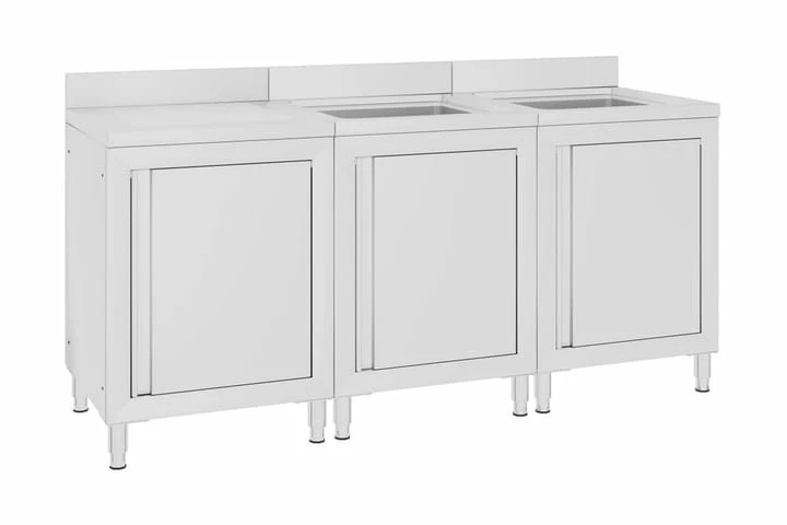 Kommerciel Køkkenvask Med Skab 180x60x96 Cm Rustfrit Stål 12 Kommerciel Køkkenvask Med Skab 180x60x96 Cm Rustfrit Stål - Billede 10