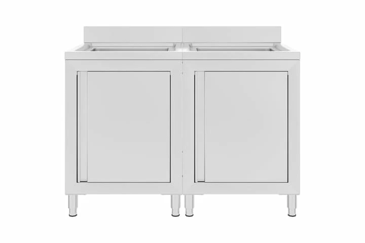 Kommerciel Køkkenvask Med Skabe 2 Stk. Rustfrit Stål 5 Kommerciel Køkkenvask Med Skabe 2 Stk. Rustfrit Stål - Billede 3