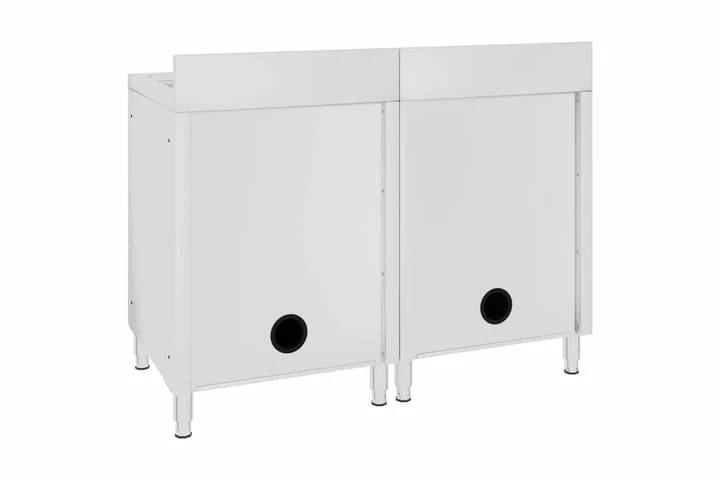 Kommerciel Køkkenvask Med Skabe 2 Stk. Rustfrit Stål 8 Kommerciel Køkkenvask Med Skabe 2 Stk. Rustfrit Stål - Billede 6