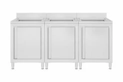 Kommerciel Køkkenvask Med Skabe 3 Stk. Rustfrit Stål -TRADEMAX Salg kommerciel koekkenvask med skabe 3 stk rustfrit staal 4247304 1