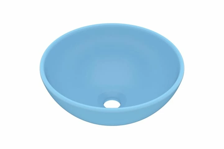 Luksuriøs Håndvask 32,5x14 Cm Rund Keramisk Mat Lyseblå 7 Luksuriøs Håndvask 32,5x14 Cm Rund Keramisk Mat Lyseblå - Billede 5