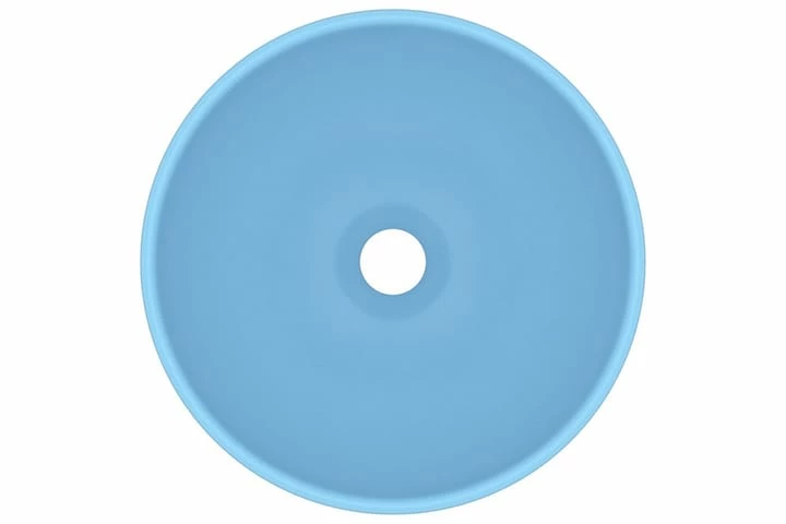 Luksuriøs Håndvask 32,5x14 Cm Rund Keramisk Mat Lyseblå 4 Luksuriøs Håndvask 32,5x14 Cm Rund Keramisk Mat Lyseblå - Billede 2