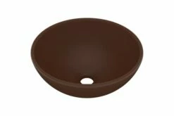 Luksuriøs Håndvask 32,5x14 Cm Rund Keramisk Mat Mørkebrun -TRADEMAX Salg luksurioes haandvask 325x14 cm rund keramisk mat moerkebrun 2163880 1