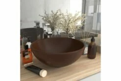 Luksuriøs Håndvask 32,5x14 Cm Rund Keramisk Mat Mørkebrun -TRADEMAX Salg luksurioes haandvask 325x14 cm rund keramisk mat moerkebrun 2165375 1