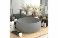 Luksuriøs Håndvask 40x15 Cm Rund Keramik Mat Lysegrå -TRADEMAX Salg luksurioes haandvask 40x15 cm rund keramik mat lysegraa 4076791 1