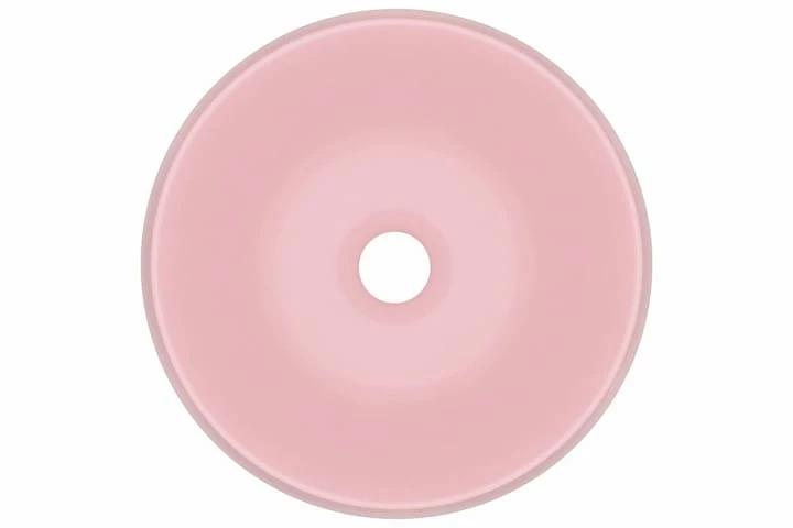Luksuriøs Håndvask 40x15 Cm Rund Keramisk Mat Pink 7 Luksuriøs Håndvask 40x15 Cm Rund Keramisk Mat Pink - Billede 5