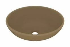 Luksuriøs Håndvask 40x33 Cm Keramisk Oval Mat Cremefarvet -TRADEMAX Salg luksurioes haandvask 40x33 cm keramisk oval mat cremefarvet 4244977 1
