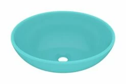 Luksuriøs Håndvask 40x33 Cm Keramisk Oval Mat Lysegrøn -TRADEMAX Salg luksurioes haandvask 40x33 cm keramisk oval mat lysegroen 4244987