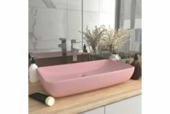 Luksuriøs Håndvask 71x38 Cm Rektangulær Keramik Mat Lyserød -TRADEMAX Salg luksurioes haandvask 71x38 cm rektangulaer keramik mat lyseroed 2167889 1