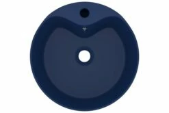 Luksuriøs Håndvask Med Overløb 36x13 Cm Keramik Mat Mørkeblå -TRADEMAX Salg luksurioes haandvask med overloeb 36x13 cm keramik mat moerkeblaa 2166517 1