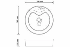 Luksuriøs Håndvask Med Overløb 36x13 Cm Keramik Mat Mørkegrå -TRADEMAX Salg luksurioes haandvask med overloeb 36x13 cm keramik mat moerkegraa 2165459 1