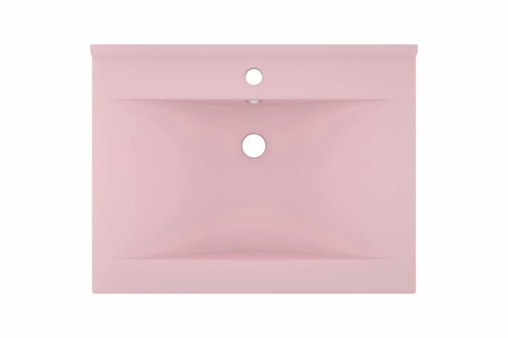 Luksuriøs Håndvask Med Vandhanehul 60x46cm Keramisk Mat Pink 8 Luksuriøs Håndvask Med Vandhanehul 60x46cm Keramisk Mat Pink - Billede 6