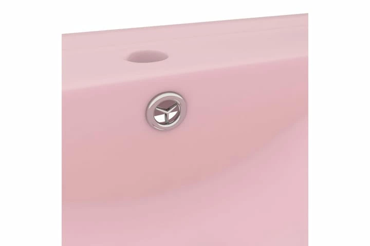 Luksuriøs Håndvask Med Vandhanehul 60x46cm Keramisk Mat Pink 5 Luksuriøs Håndvask Med Vandhanehul 60x46cm Keramisk Mat Pink - Billede 3