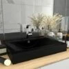 Luksuriøs Håndvask Med Vandhanehul 60x46cm Keramisk Mat Sort -TRADEMAX Salg luksurioes haandvask med vandhanehul 60x46cm keramisk mat sort 4076740