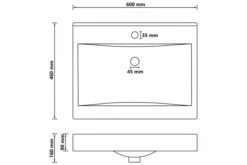 Luksuriøs Håndvask Med Vandhanehul 60x46cm Keramisk Mat Sort -TRADEMAX Salg luksurioes haandvask med vandhanehul 60x46cm keramisk mat sort 4076744 1