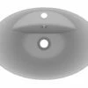 Luksuriøs Håndvask Overløb 58,5x39 Cm Keramik Oval Lysegrå -TRADEMAX Salg luksurioes haandvask overloeb 585x39 cm keramik oval lysegraa 4246888