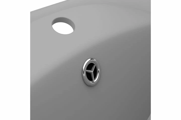 Luksuriøs Håndvask Overløb 58,5x39 Cm Keramik Oval Lysegrå 10 Luksuriøs Håndvask Overløb 58,5x39 Cm Keramik Oval Lysegrå - Billede 8