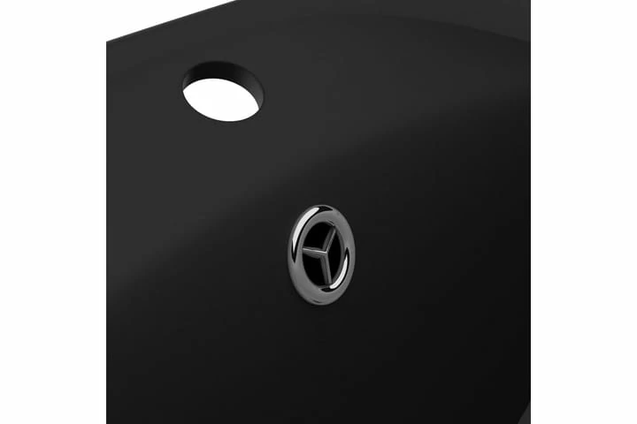 Luksuriøs Håndvask Overløb 58,5x39 Cm Keramik Oval Mat Sort 6 Luksuriøs Håndvask Overløb 58,5x39 Cm Keramik Oval Mat Sort - Billede 4