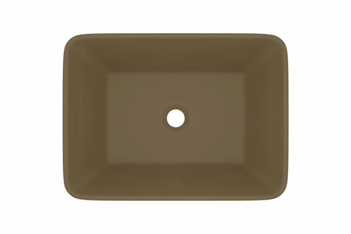 Luksushåndvask 41x30x12 Cm Keramik Mat Cremefarvet 6 Luksushåndvask 41x30x12 Cm Keramik Mat Cremefarvet - Billede 4