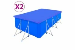 Poolovertræk 2 Stk. 400x207 Cm 90 G/m² PE Rektangulært -TRADEMAX Salg poolovertraek 2 stk 400x207 cm 90 gm pe rektangulaert blaa 3292552 1
