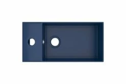 Væghængt Håndvask Med Overløb Til Badeværelse Keramik Blå