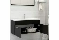 Vaskeskab 100x38,5x46 Cm Spånplade Sort -TRADEMAX Salg vaskeskab 100x385x46 cm spaanplade sort sort 3337446 1