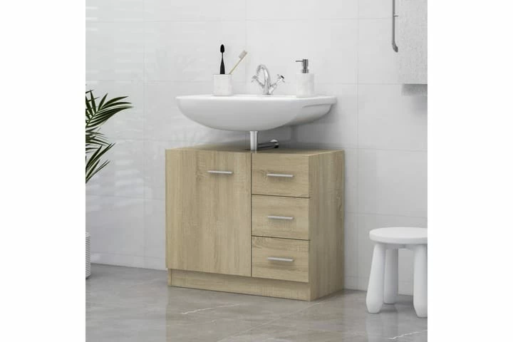 Vaskeskab 63x30x54 Cm Spånplade Sonoma-eg 12 Vaskeskab 63x30x54 Cm Spånplade Sonoma-eg - Billede 10