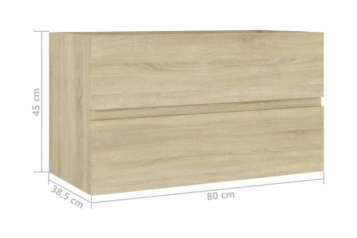 Vaskeskab 80x38,5x45 Cm Spånplade Sonoma-eg 16 Vaskeskab 80x38,5x45 Cm Spånplade Sonoma-eg - Billede 14