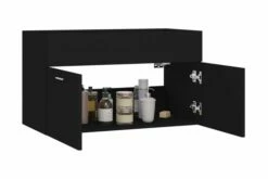 Vaskeskab 80x38,5x46 Cm Spånplade Sort -TRADEMAX Salg vaskeskab 80x385x46 cm spaanplade sort sort 3337632 1