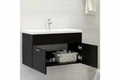 Vaskeskab 80x38,5x46 Cm Spånplade Sort -TRADEMAX Salg vaskeskab 80x385x46 cm spaanplade sort sort 3337634