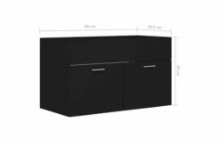 Vaskeskab 80x38,5x46 Cm Spånplade Sort -TRADEMAX Salg vaskeskab 80x385x46 cm spaanplade sort sort 3337635