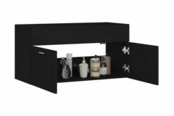Vaskeskab 90x38,5x46 Cm Spånplade Sort -TRADEMAX Salg vaskeskab 90x385x46 cm spaanplade sort sort 3337597 1