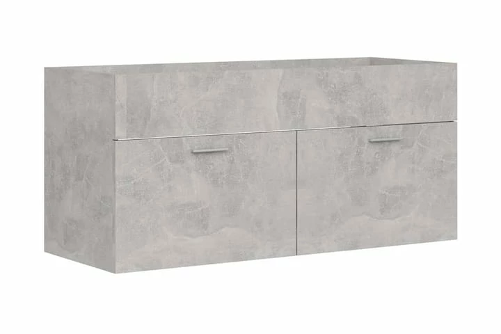 Vaskeskab Med Indbygget Håndvask Spånplade Betongrå 13 Vaskeskab Med Indbygget Håndvask Spånplade Betongrå - Billede 11