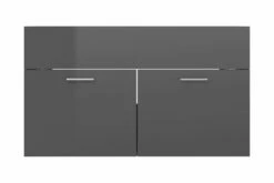 Vaskeskab Med Indbygget Håndvask Spånplade Grå Højglans -TRADEMAX Salg vaskeskab med indbygget haandvask spaanplade graa hoejglans graa 3340930 1