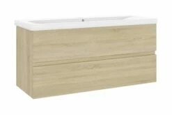 Vaskeskab Med Indbygget Håndvask Spånplade Sonoma-eg -TRADEMAX Salg vaskeskab med indbygget haandvask spaanplade sonoma eg brun 3331314