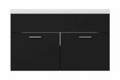 Vaskeskab Med Indbygget Håndvask Spånplade Sort -TRADEMAX Salg vaskeskab med indbygget haandvask spaanplade sort sort 3331233